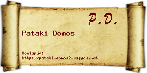 Pataki Domos névjegykártya